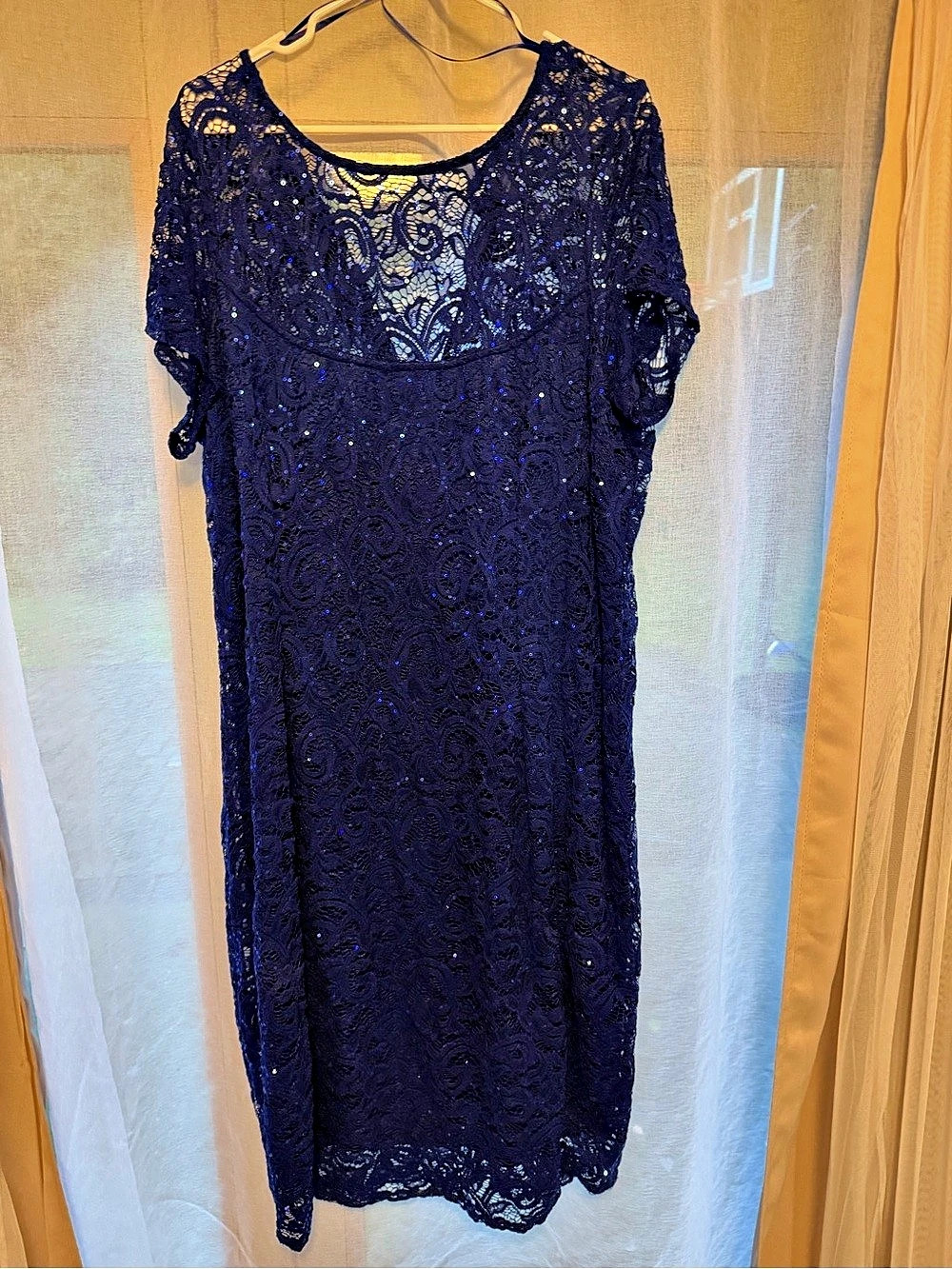 Marina Lace Midi Dress in Blue Size 20W Like New